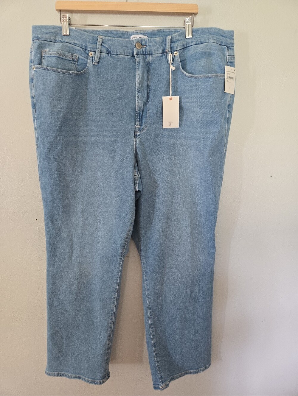 Good American Good Legs Straight Jeans Indigo126 Plus Size 22 NWT